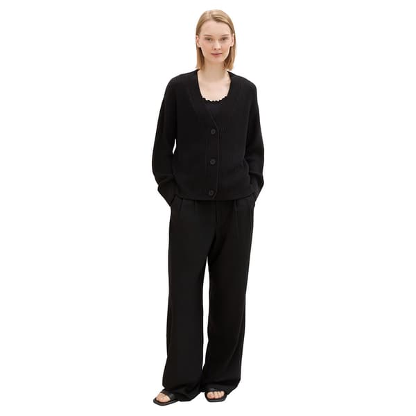 Tom Tailor V Neck Cardigan Sort XS Kvinde