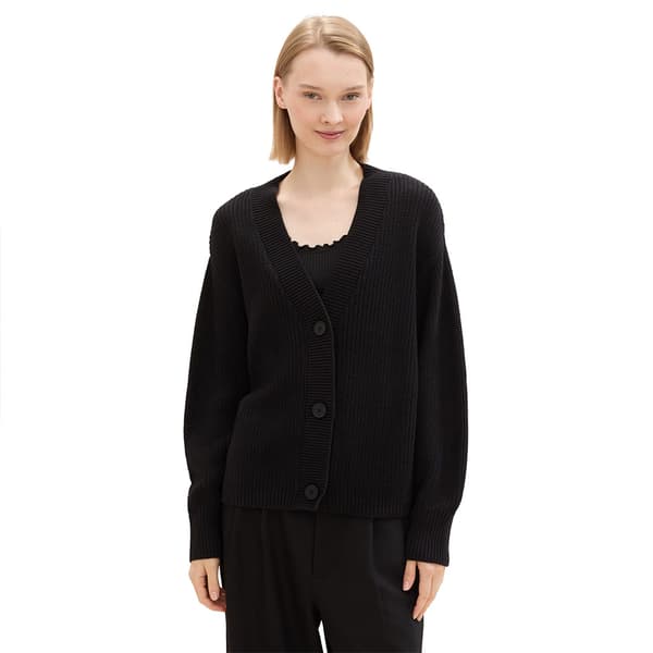 Tom Tailor V Neck Cardigan Sort XS Kvinde