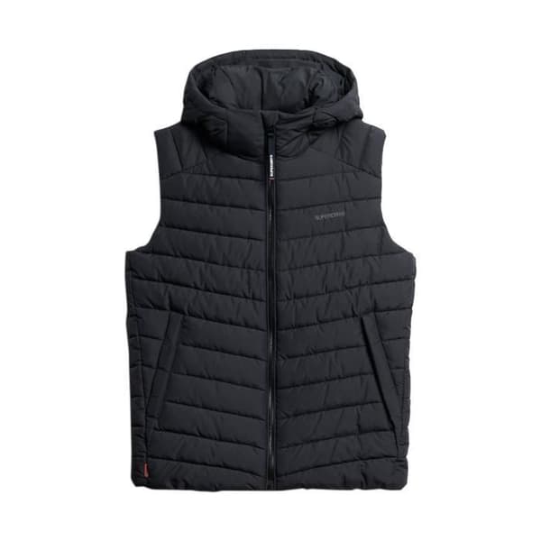 Superdry Fuji Sports vadderad väst med luva för män - Marinblå - Polyester - Dragkedja