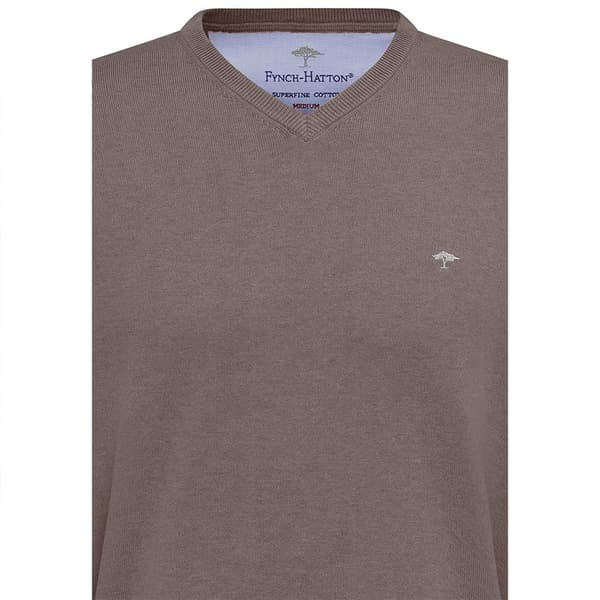 Fynch Hatton Sfpk211 V-aukkoinen Neulepaita Beige M Mies