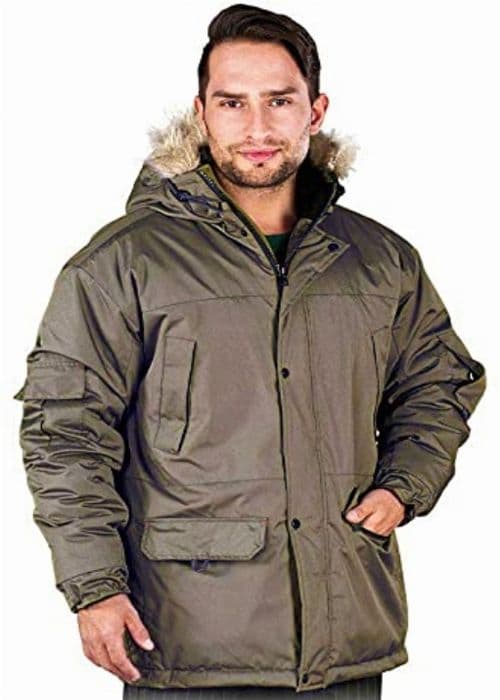 Regnrock - trench - regnkappa - vindjacka - anorak Reis - GROHOLL - Fodrad skyddsjacka Olivgrön Stl L