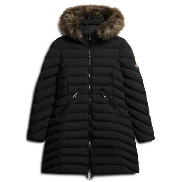 Superdry Fuji Faux Fur Jacka Svart S Kvinna