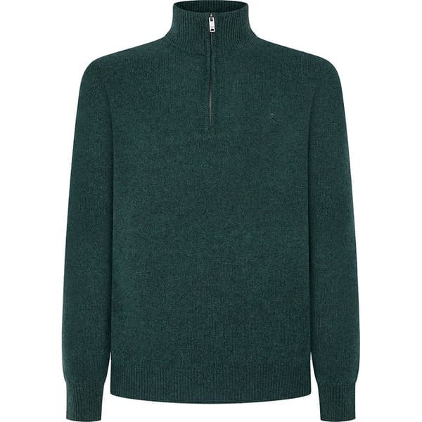Hackett Lambswool Halv Lynlås Sweater Grøn XL Mand