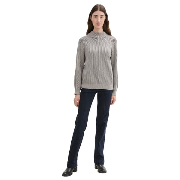 Tom Tailor Knit Plated Rib Villapaita Harmaa S Nainen