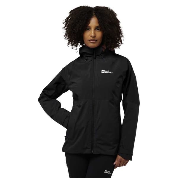 Jack Wolfskin Glaabach 3in1 Jakke Sort L Kvinde