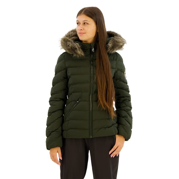 Superdry Fuji Faux Fur Padded Jakke Grøn S Kvinde