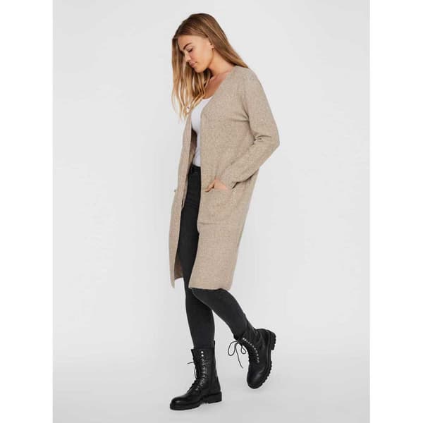 Vero Moda Doffy Long Open Cardigan Brun XL Kvinde