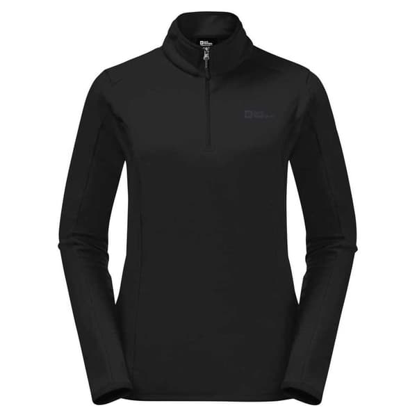 Jack Wolfskin Baiselberg Fleecejakke Med Halv Lynlås Sort M Kvinde