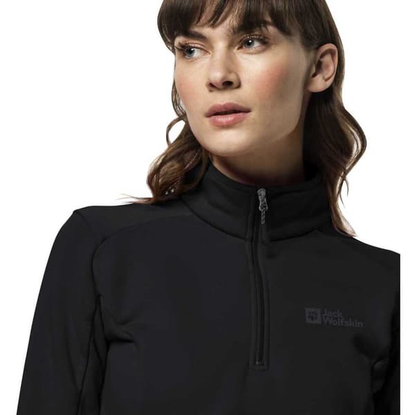 Jack Wolfskin Baiselberg Fleecejakke Med Halv Lynlås Sort M Kvinde