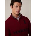 Miniatyrbillede 6 af 7: Hackett Hm703226 Halv Lynlås Sweater Rød M Mand