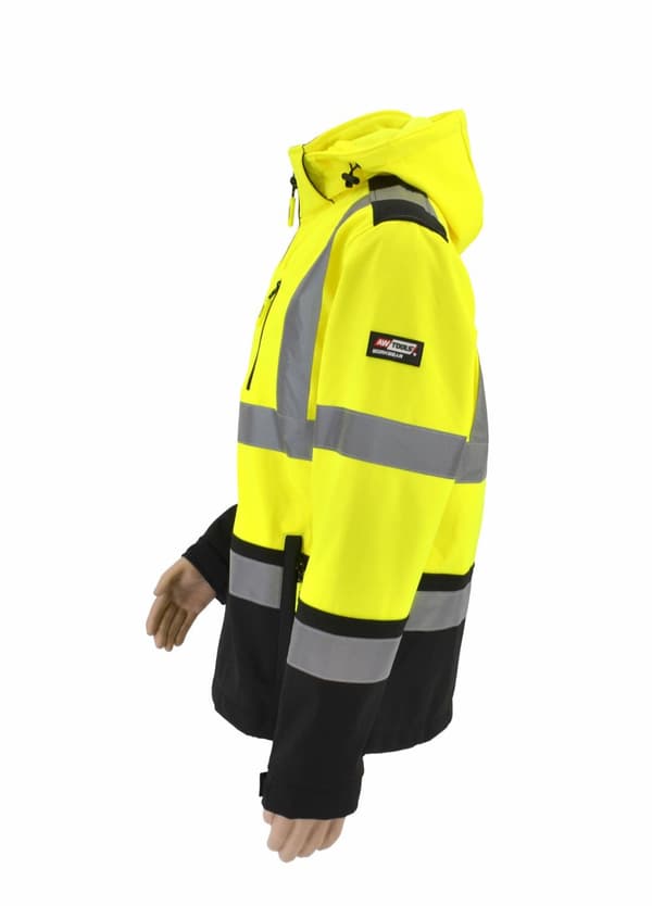 AWTOOLS SOFTSHELL-TAKKI, VERKKOPAITO T3/ HEIJASTAVA/ XXL
