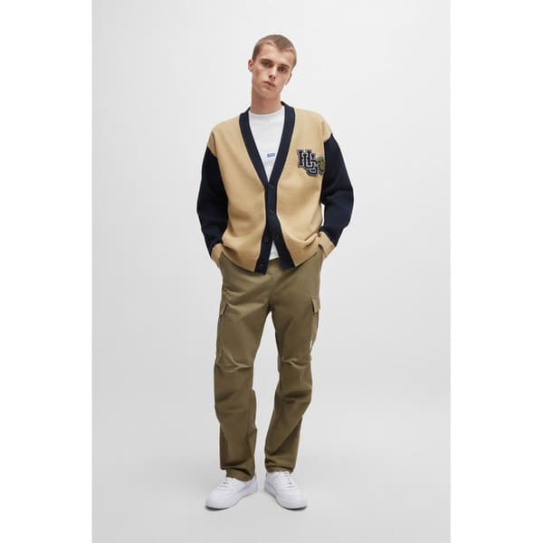 Hugo Smeylo 10261224 Blue Trøje Beige M Mand
