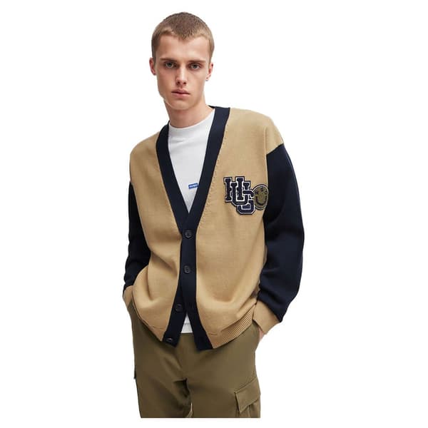 Hugo Smeylo 10261224 Blue Trøje Beige M Mand