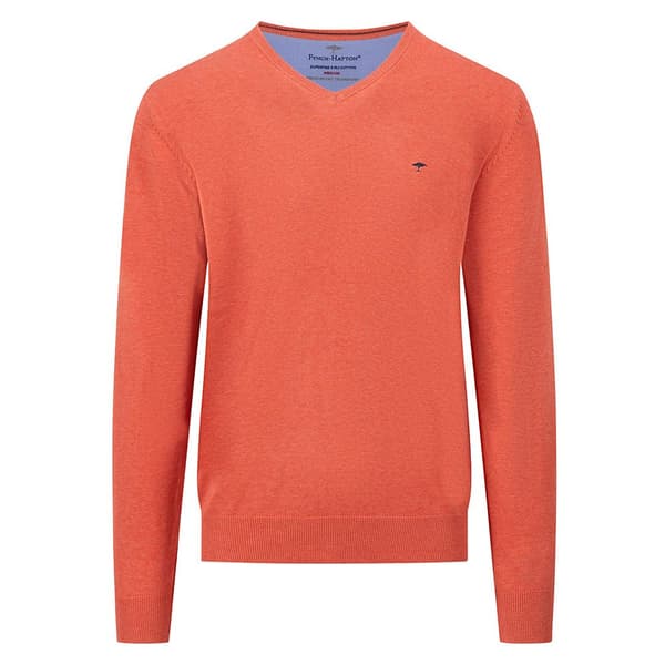 Fynch Hatton 1413211 V-hals Sweater Orange 3XL Mand