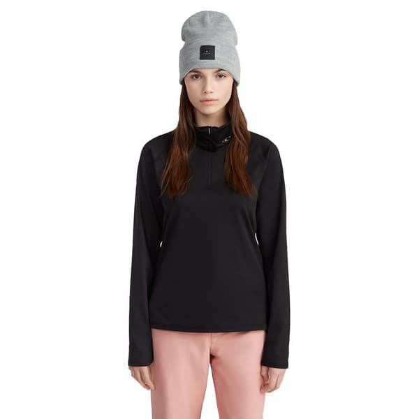 O´neill Hydrowick Fleece Med Halv Dragkedja Svart L Kvinna