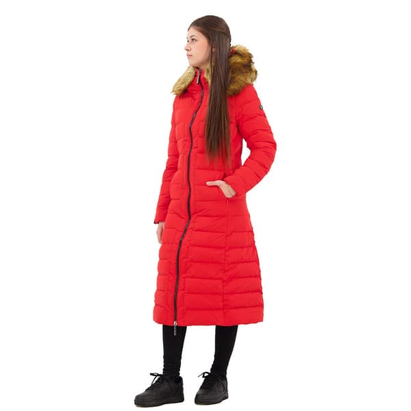 Superdry New Arctic Long Puffer Jakke Rød M Kvinde