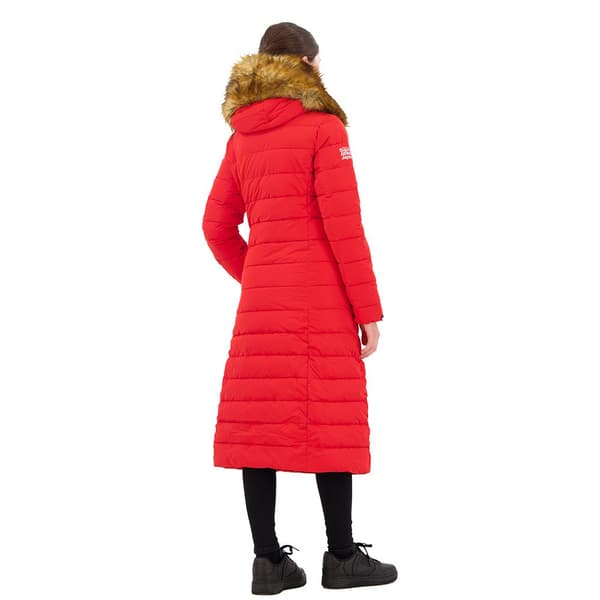 Superdry New Arctic Long Puffer Jakke Rød M Kvinde