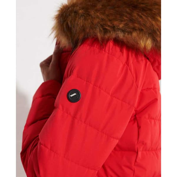 Superdry New Arctic Long Puffer Jakke Rød M Kvinde