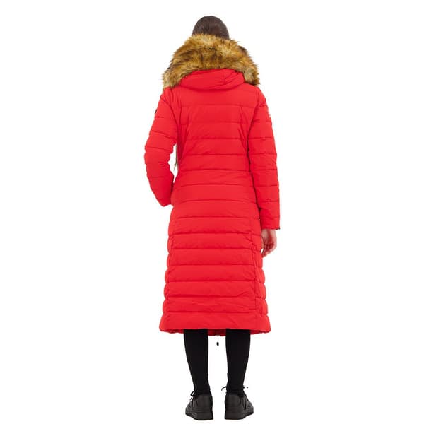 Superdry New Arctic Long Puffer Jakke Rød M Kvinde