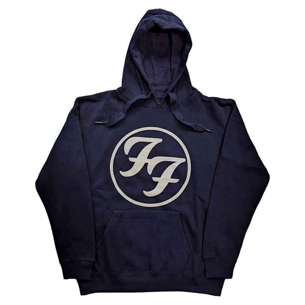 Foo Fighters FF Band Logo Pullover Hoodie Navy M