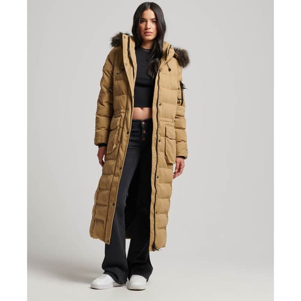 Superdry Mf Faux Fur Hooded Jacka Brun XS Kvinna