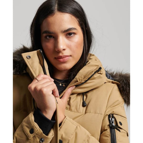 Superdry Mf Faux Fur Hooded Jacka Brun XS Kvinna