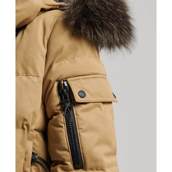 Superdry Mf Faux Fur Hooded Jacka Brun XS Kvinna