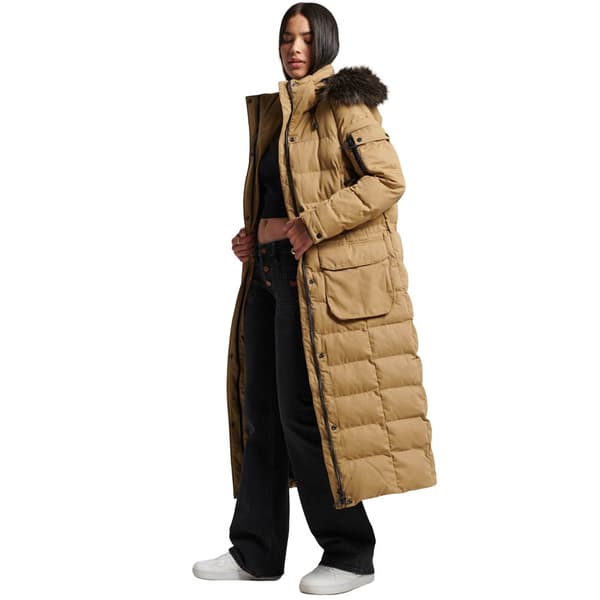 Superdry Mf Faux Fur Hooded Jacka Brun XS Kvinna