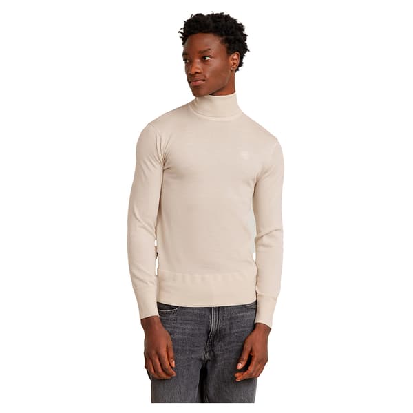 G-star Premium Core Striktrøje Med Høj Hals Beige L Mand