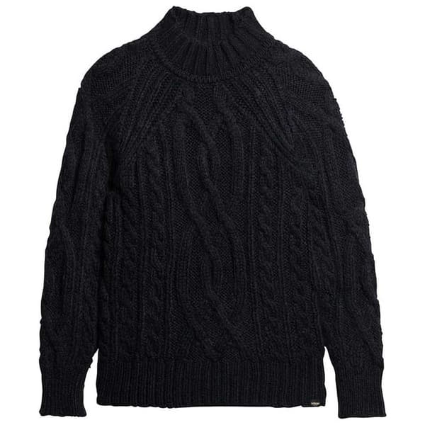 Superdry High Neck Cable Neulepaita Sininen XS Nainen