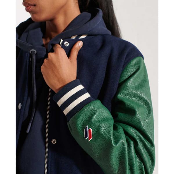Superdry Wool Varsity Baseball Jacka Blå M Kvinna