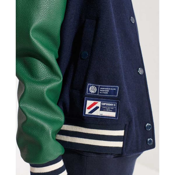Superdry Wool Varsity Baseball Jacka Blå M Kvinna