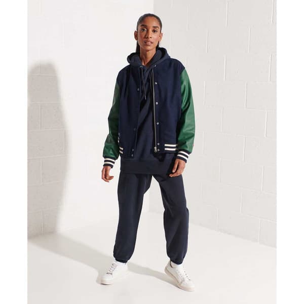 Superdry Wool Varsity Baseball Jacka Blå M Kvinna
