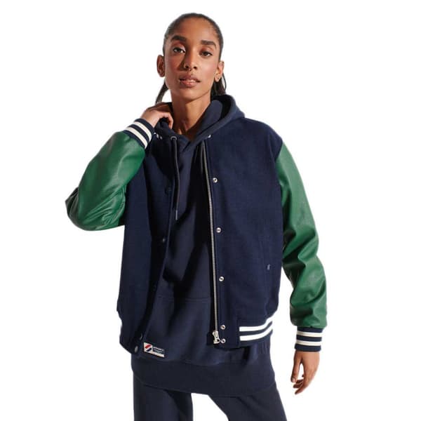 Superdry Wool Varsity Baseball Jacka Blå M Kvinna