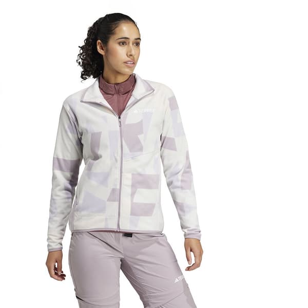 Adidas Terrex Multi Printed Fleecejakke Med Fuld Lynlås Hvid S Kvinde