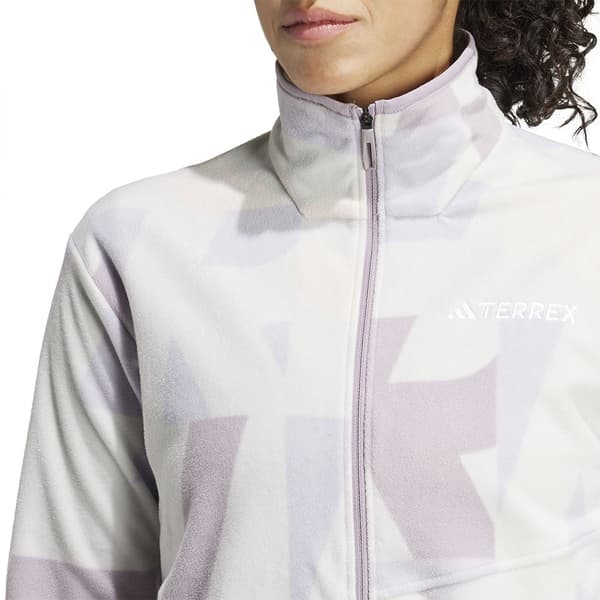 Adidas Terrex Multi Printed Fleecejakke Med Fuld Lynlås Hvid S Kvinde
