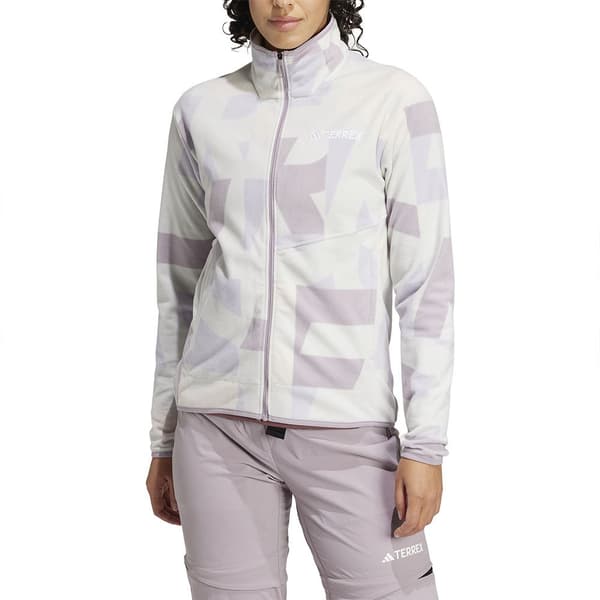 Adidas Terrex Multi Printed Fleecejakke Med Fuld Lynlås Hvid S Kvinde