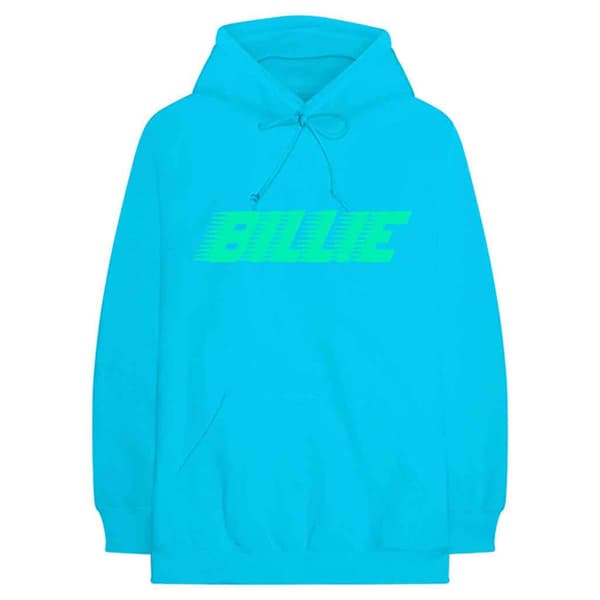 Billie Eilish Logo And Blohsh Pullover Hoodie Blue L