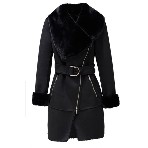 Salsa Jeans Shearling Frakke Sort XS Kvinde