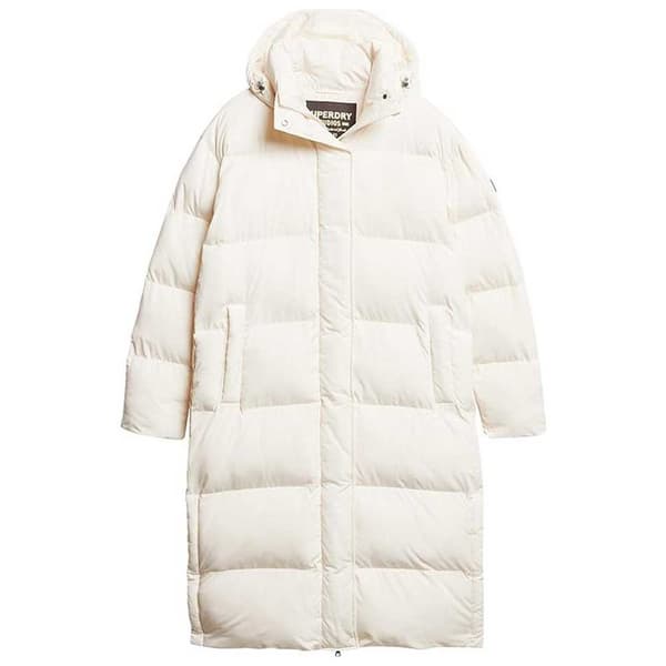 Superdry Longline Puffjacka Vit L Kvinna
