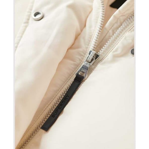 Superdry Longline Puffjacka Vit L Kvinna