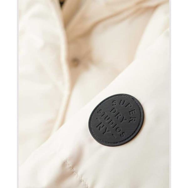 Superdry Longline Puffjacka Vit L Kvinna