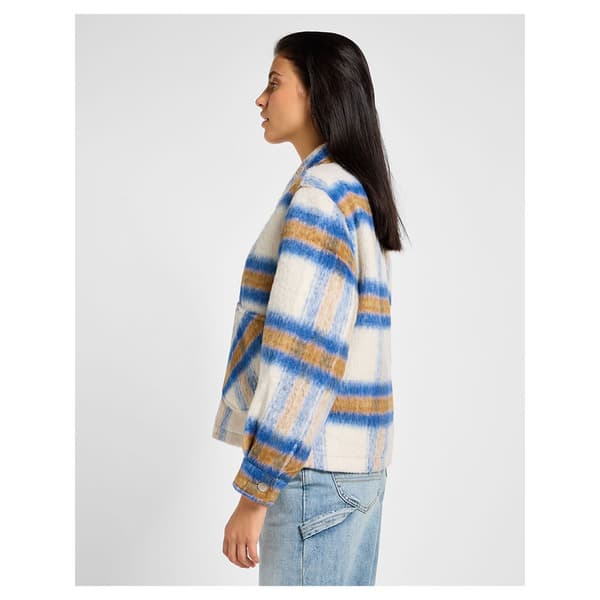 Lee Cropped Wool Jakke Beige L Kvinde