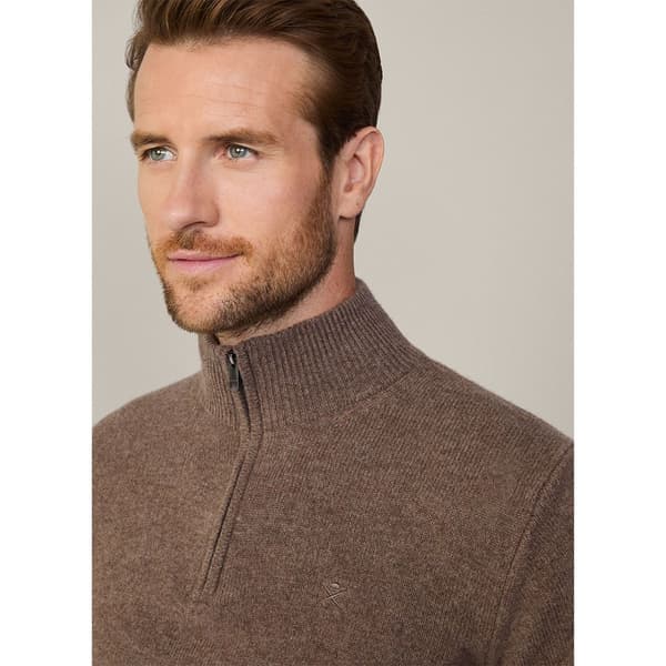 Hackett Lambswool Halv Dragkedja Tröja Brun 2XL Man