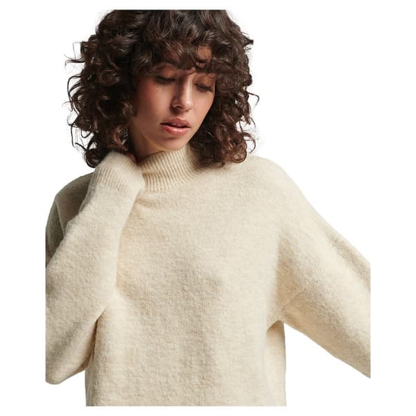 Superdry Vintage Essential Mock Neck Tröja Beige L Kvinna