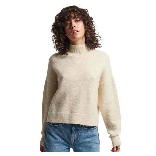 Superdry Vintage Essential Mock Neck Tröja Beige L Kvinna