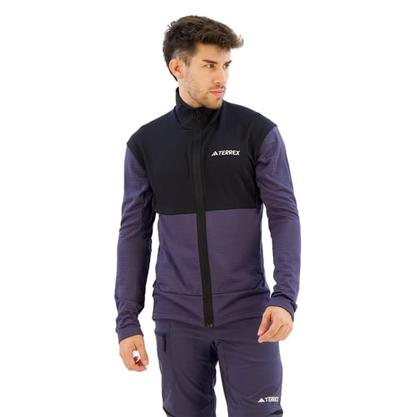 Adidas Terrex Multi Light Fleecejakke Med Fuld Lynlås Blå,Sort L Mand