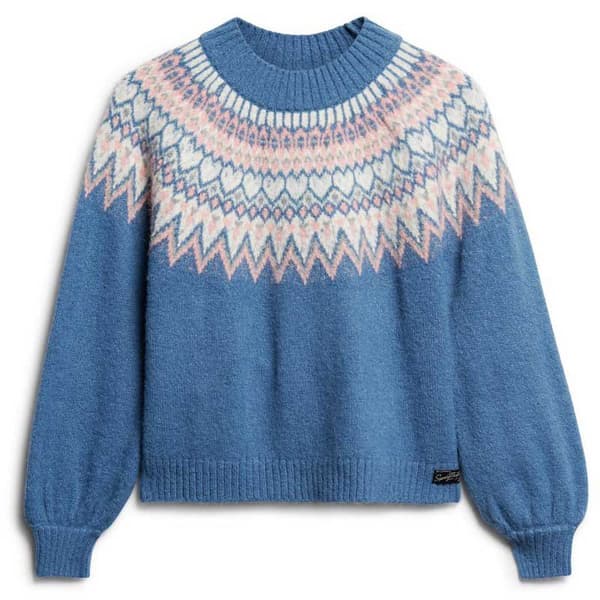 Superdry Slouchy Pattern Tröja Blå M Kvinna