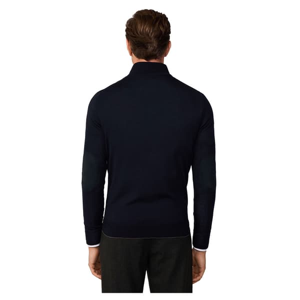 Hackett Merino Silk Halv Dragkedja Tröja Blå XL Man