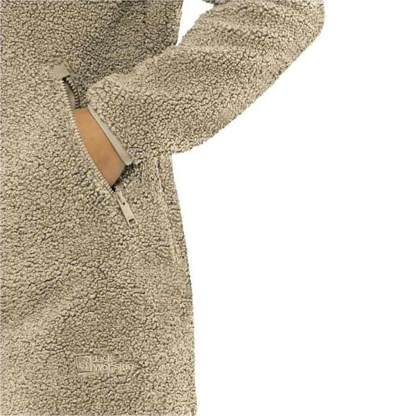 Jack Wolfskin High Curl Coat Jakke Beige L Kvinde